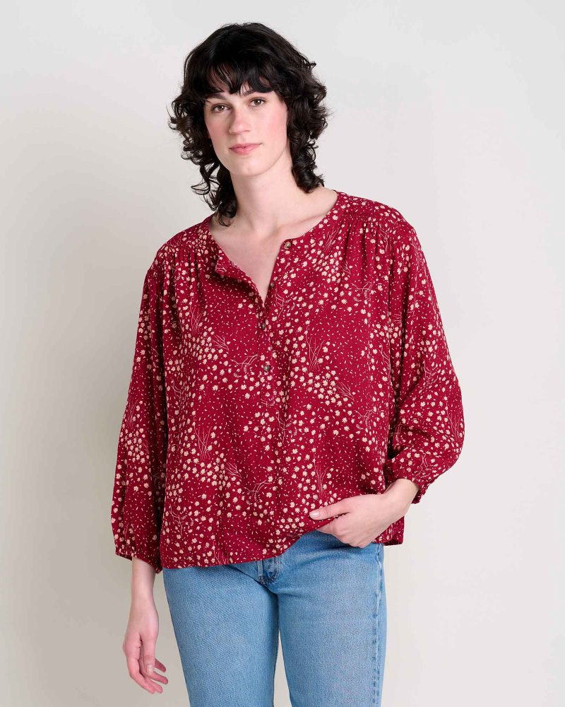 Manzana Long Sleeve Peasant Top