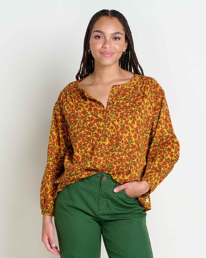 Manzana Long Sleeve Peasant Top