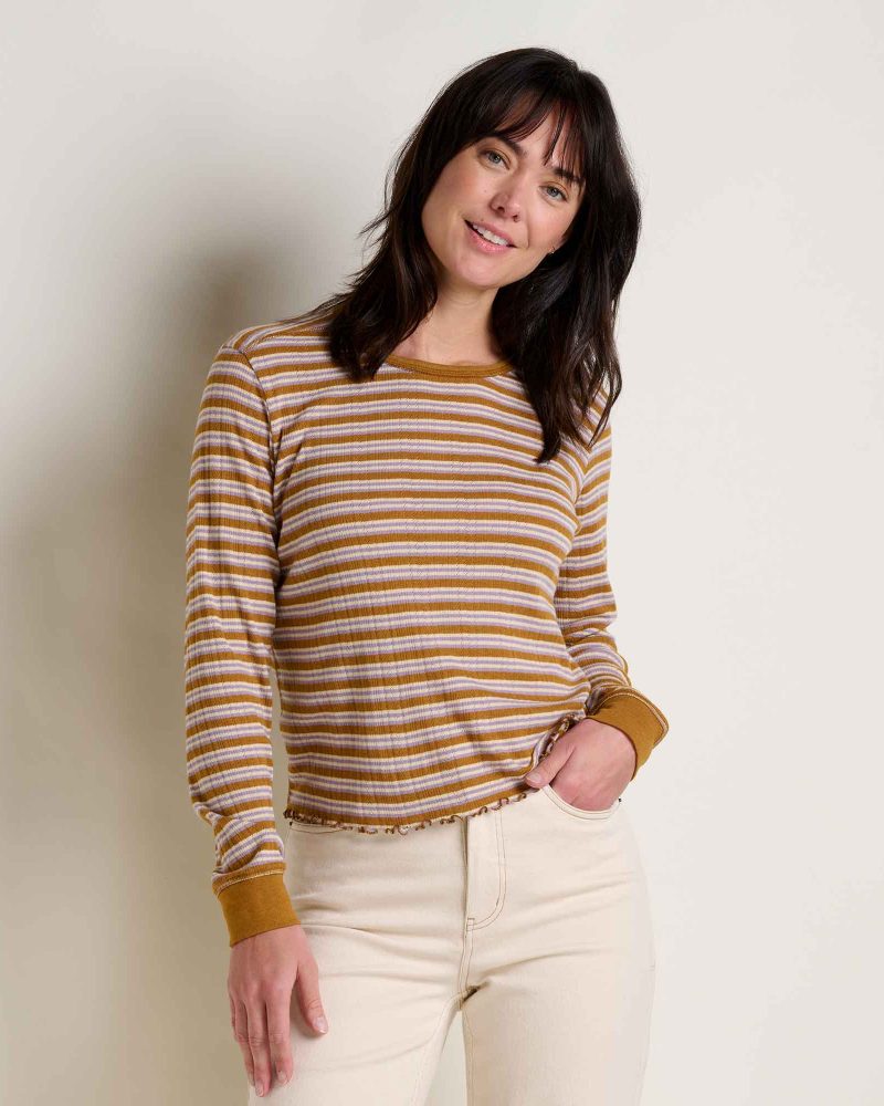 Foothill Pointelle Long Sleeve Crew