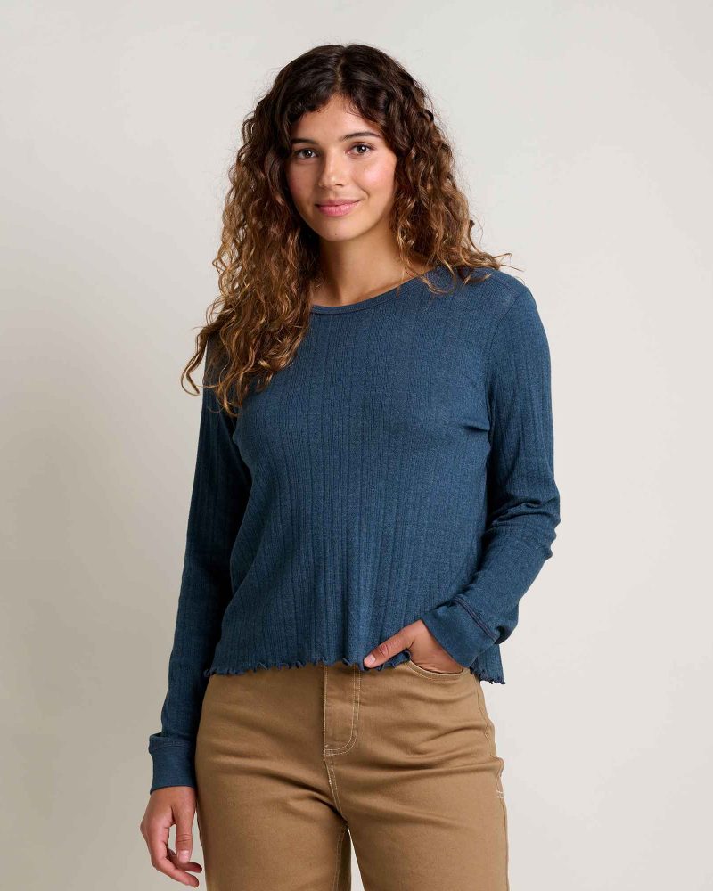 Foothill Pointelle Long Sleeve Crew