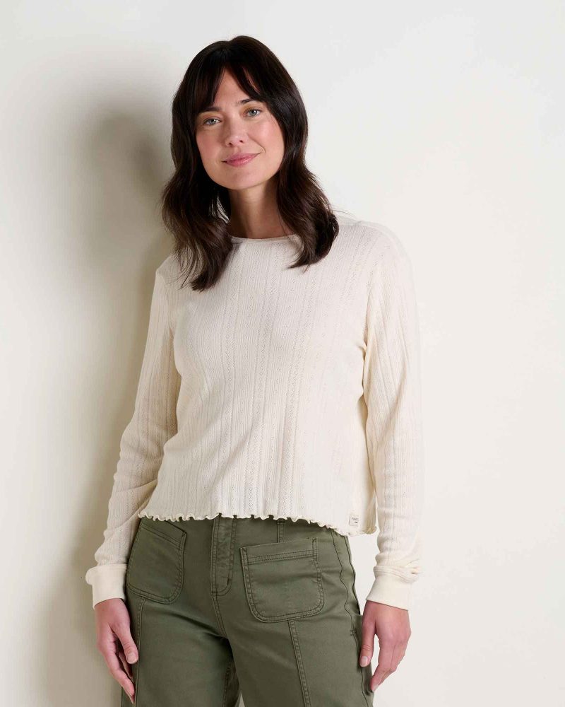 Foothill Pointelle Long Sleeve Crew